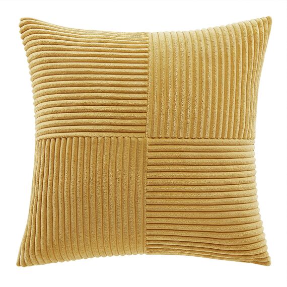 FDTERN 2er Set Kurkuma Kordsamt Kissenbezug 60x60CM Weich Moderne Dekorative Kissenbezüge Kissenhülle Dekokissenbezug Sofakissen Dekokissen Boho Herbst Deko für Sofa Schlafzimmer Wohnzimmer Bett