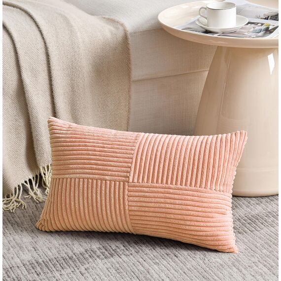 FDTERN 2er Set Lachsrosa Kordsamt Kissenbezug 50x70CM Weich Moderne Dekorative Kissenbezüge Kissenhülle Dekokissenbezug Sofakissen Dekokissen Boho Deko für Sofa Schlafzimmer Wohnzimmer Bett