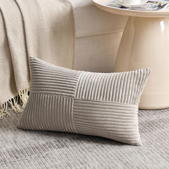 FDTERN 2er Set Taupe Kissenbezug 40x65 cm Weich Moderne Dekorative Kissenbezüge Kissenhülle Dekokissenbezug Sofakissen Dekokissen Boho Deko für Sofa Schlafzimmer Wohnzimmer Bett