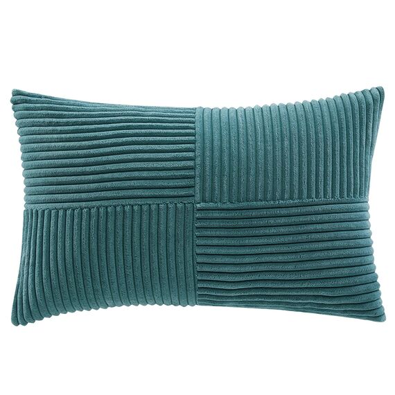 FDTERN 2er Set Blaugrün Kordsamt Kissenbezug 40x70 Weich Moderne Dekorative Kissenbezüge Kissenhülle Dekokissenbezug Sofakissen Dekokissen Boho Deko für Sofa Schlafzimmer Wohnzimmer Bett