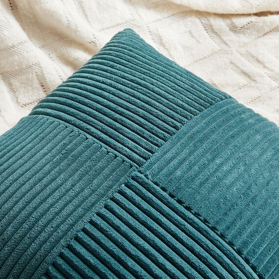 FDTERN 2er Set Blaugrün Kordsamt Kissenbezug 40x70 Weich Moderne Dekorative Kissenbezüge Kissenhülle Dekokissenbezug Sofakissen Dekokissen Boho Deko für Sofa Schlafzimmer Wohnzimmer Bett