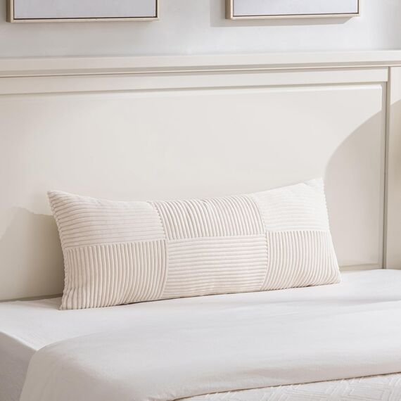 FDTERN 2er Set Beige Kissenbezug 40x145 cm Weich Moderne Dekorative Kissenbezüge Kissenhülle Dekokissenbezug Sofakissen Dekokissen Boho Deko für Sofa Schlafzimmer Wohnzimmer Bett