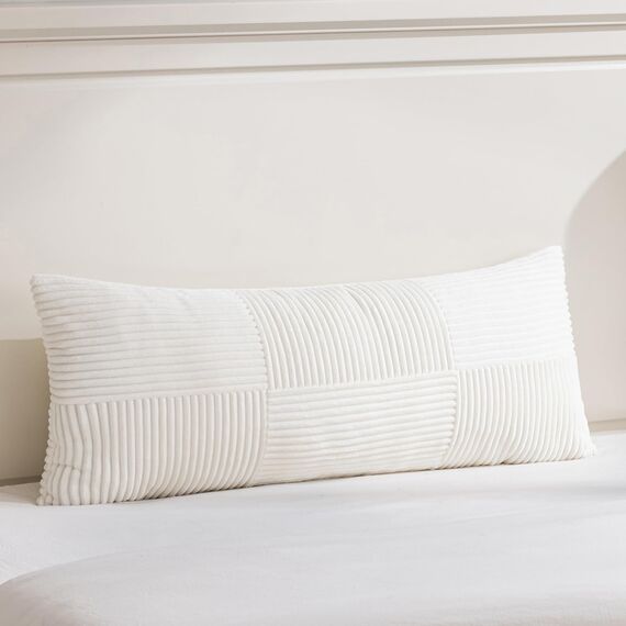 FDTERN 2er Set Creme Kissenbezug 40x145 cm Weich Moderne Dekorative Kissenbezüge Kissenhülle Dekokissenbezug Sofakissen Dekokissen Boho Deko für Sofa Schlafzimmer Wohnzimmer Bett