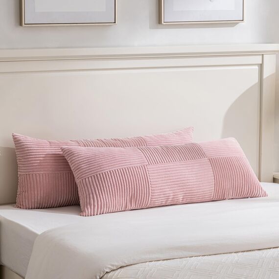 FDTERN 2er Set Altrosa Kissenbezug 40x145 cm Weich Moderne Dekorative Kissenbezüge Kissenhülle Dekokissenbezug Sofakissen Dekokissen Boho Deko für Sofa Schlafzimmer Wohnzimmer Bett