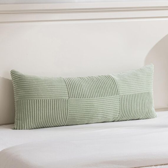 FDTERN 2er Set Salbeigrün Kissenbezug 40x145 cm Weich Moderne Dekorative Kissenbezüge Kissenhülle Dekokissenbezug Sofakissen Dekokissen Boho Deko für Sofa Schlafzimmer Wohnzimmer Bett