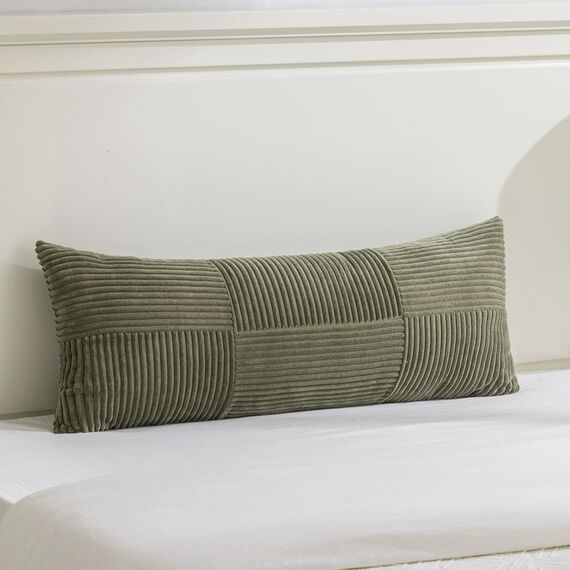 FDTERN 2er Set Olivgrün Kissenbezug 40x145 cm Weich Moderne Dekorative Kissenbezüge Kissenhülle Dekokissenbezug Sofakissen Dekokissen Boho Deko für Sofa Schlafzimmer Wohnzimmer Bett