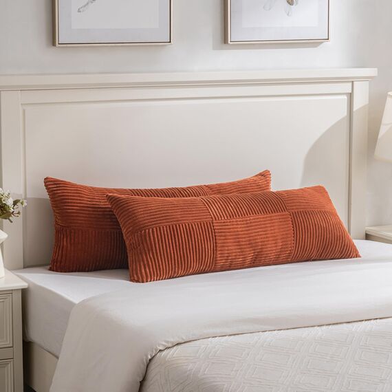 FDTERN 2er Set Karamell Kissenbezug 40x145 cm Weich Moderne Dekorative Kissenbezüge Kissenhülle Dekokissenbezug Sofakissen Dekokissen Boho Deko für Sofa Schlafzimmer Wohnzimmer Bett