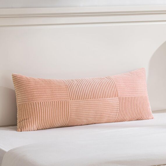 FDTERN 2er Set Lachsrosa Kissenbezug 40x145 cm Weich Moderne Dekorative Kissenbezüge Kissenhülle Dekokissenbezug Sofakissen Dekokissen Boho Deko für Sofa Schlafzimmer Wohnzimmer Bett