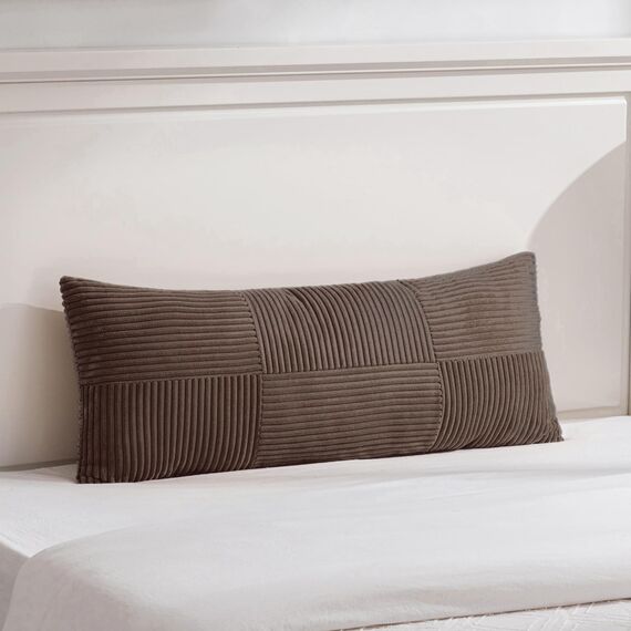 FDTERN 2er Set Dunkelbraun Kissenbezug 40x145 cm Weich Moderne Dekorative Kissenbezüge Kissenhülle Dekokissenbezug Sofakissen Dekokissen Boho Deko für Sofa Schlafzimmer Wohnzimmer Bett