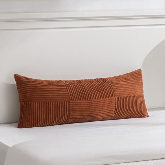 FDTERN 2er Set Rostrot Kissenbezug 40x145 cm Weich Moderne Dekorative Kissenbezüge Kissenhülle Dekokissenbezug Sofakissen Dekokissen Boho Deko für Sofa Schlafzimmer Wohnzimmer Bett