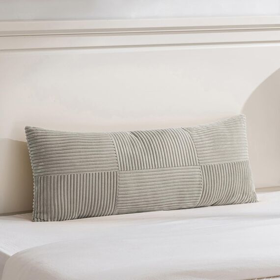 FDTERN 2er Set Neutral Grau Kissenbezug 40x145 cm Weich Moderne Dekorative Kissenbezüge Kissenhülle Dekokissenbezug Sofakissen Dekokissen Boho Deko für Sofa Schlafzimmer Wohnzimmer Bett