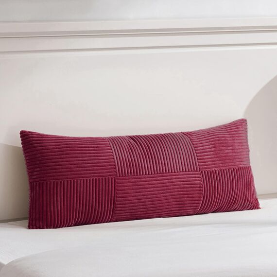 FDTERN 2er Set Weinrot Kissenbezug 40x145 cm Weich Moderne Dekorative Kissenbezüge Kissenhülle Dekokissenbezug Sofakissen Dekokissen Boho Deko für Sofa Schlafzimmer Wohnzimmer Bett