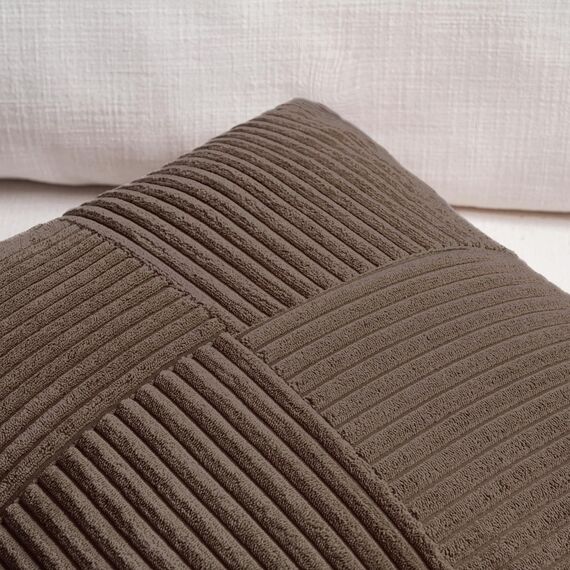 FDTERN 2er Set Dunkelbraun Kissenbezug 80x80 cm Weich Moderne Dekorative Kissenbezüge Kissenhülle Dekokissenbezug Sofakissen Dekokissen Boho Deko für Sofa Schlafzimmer Wohnzimmer Bett