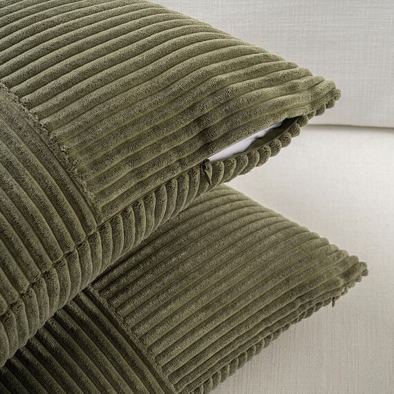 FDTERN 2er Set Olivgrün Kissenbezug 40x145 cm Weich Moderne Dekorative Kissenbezüge Kissenhülle Dekokissenbezug Sofakissen Dekokissen Boho Deko für Sofa Schlafzimmer Wohnzimmer Bett