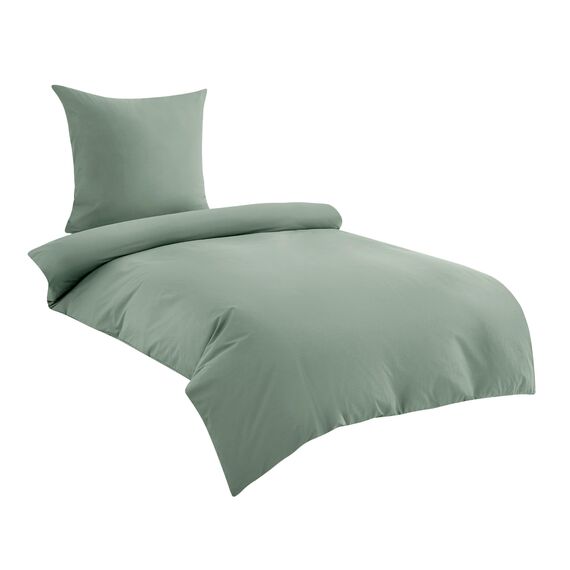 BEDSURE Bettwäsche 135x200 Baumwolle Grün - Bettwäsche-Sets 135 x 200 cm Bettbezug 2teilig mit Kissenbezug 80x80 cm, Oeko-TEX Bedding Grün mit Reißverschluss