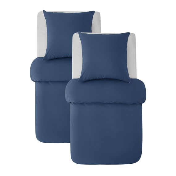 BEDSURE Bettwäsche 135x200 Baumwolle 4teilig - Bettwäsche-Sets Blau Bettbezug 2er Set mit 2 Kissenbezüge 80x80 cm, Oeko-TEX Bedding mit Reißverschluss