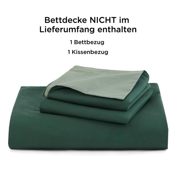 BEDSURE Bettwäsche 135x200 Salbeigrün Dunkelgrün - Baumwolle Bettwäsche-Sets 135 x 200 cm Wendebettwäsche 2teilig mit Kissenbezug 80x80 cm, Oeko-TEX Zweifarbiger Bettbezug mit Reißverschluss
