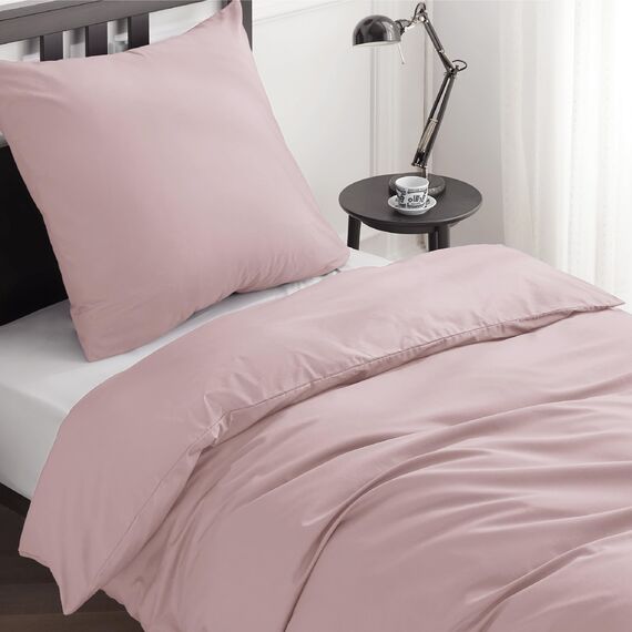 BEDSURE Bettwäsche 135x200 Baumwolle Rosa - Bettwäsche-Sets 135 x 200 cm Bettbezug 2teilig mit Kissenbezug 80x80 cm, Oeko-TEX Bedding Adobe Rose mit Reißverschluss