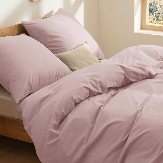 BEDSURE Bettwäsche 155x220 Baumwolle Rosa - Bettwäsche-Sets 155 x 220 cm Bettbezug 3teilig mit 2 Kissenbezüge 80x80 cm, Oeko-TEX Bedding Adobe Rose mit Reißverschluss