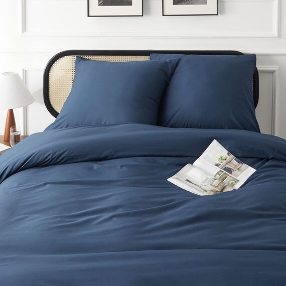 BEDSURE Bettwäsche 135x200 Baumwolle 4teilig - Bettwäsche-Sets Blau Bettbezug 2er Set mit 2 Kissenbezüge 80x80 cm, Oeko-TEX Bedding mit Reißverschluss