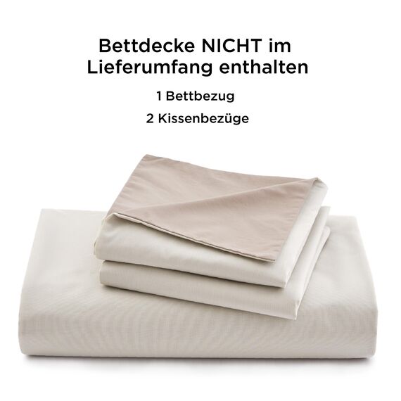 BEDSURE Bettwäsche 220x240 Baumwolle Beige - Bettwäsche-Sets 220 x 240 cm Wendebettwäsche 3teilig mit 2 Kissenbezüge 80x80 cm, Oeko-TEX Zweifarbiger Bettbezug mit Reißverschluss, Khaki Taupe