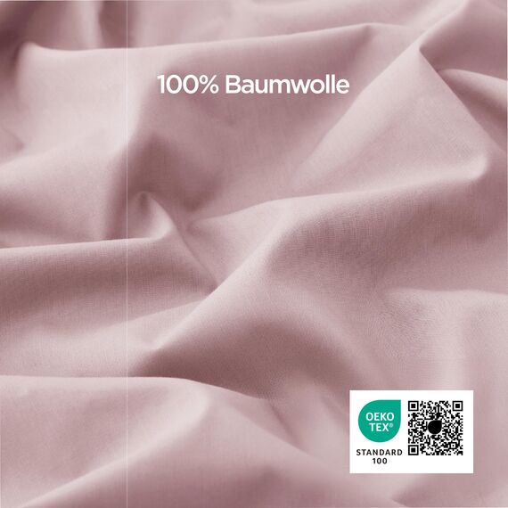BEDSURE Bettwäsche 200x200 Baumwolle Rosa - Bettwäsche-Sets 200 x 200 cm Bettbezug 3teilig mit 2 Kissenbezüge 80x80 cm, Oeko-TEX Bedding Adobe Rose mit Reißverschluss