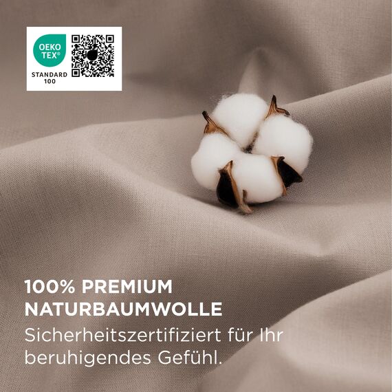 BEDSURE Bettwäsche 200x200 Baumwolle Khaki - Bettwäsche-Sets 200 x 200 cm Bettbezug 3teilig mit 2 Kissenbezüge 80x80 cm, Oeko-TEX Bedding Taupe mit Reißverschluss
