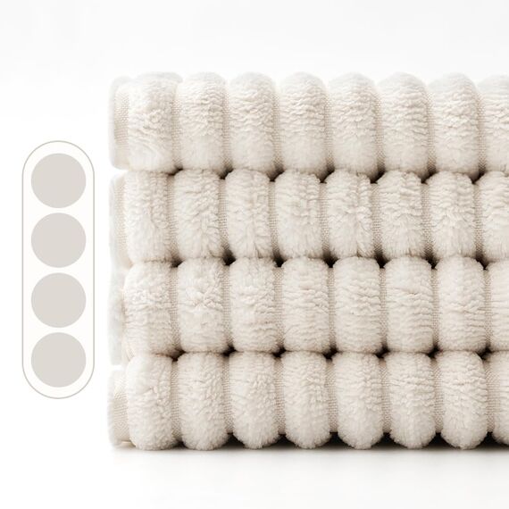 EMEMA Kissenbezug 40x40 cm Kordsamt Kissenbezüge 4er Set Dekokissen Sofakissen Kord Kissenhülle Zierkissenbezug Dekorative Cord Kissen Weiche für Sofa Wohnzimmer Schlafzimmer Creme