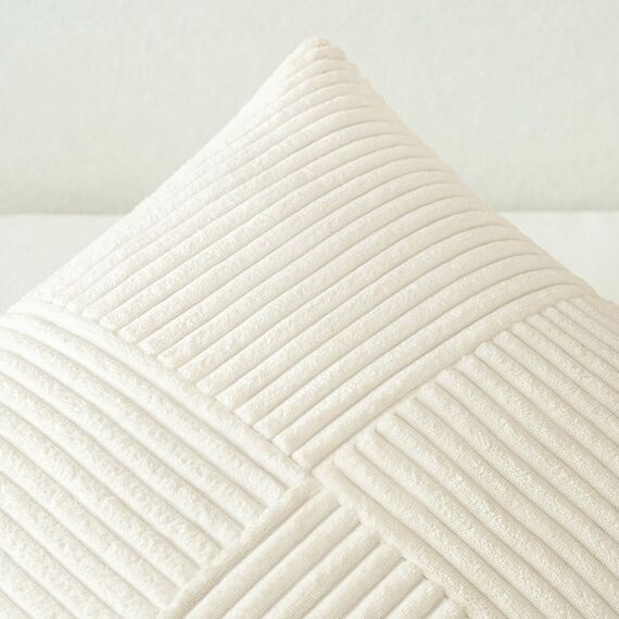 MIULEE 2er Set Kissenbezug 40x40cm Reines Weiß Kissenhülle Kissenbezüge Sofakissen Dekokissen Boho Couchkissen Kord Dekorative Zierkissenbezug für Sofa