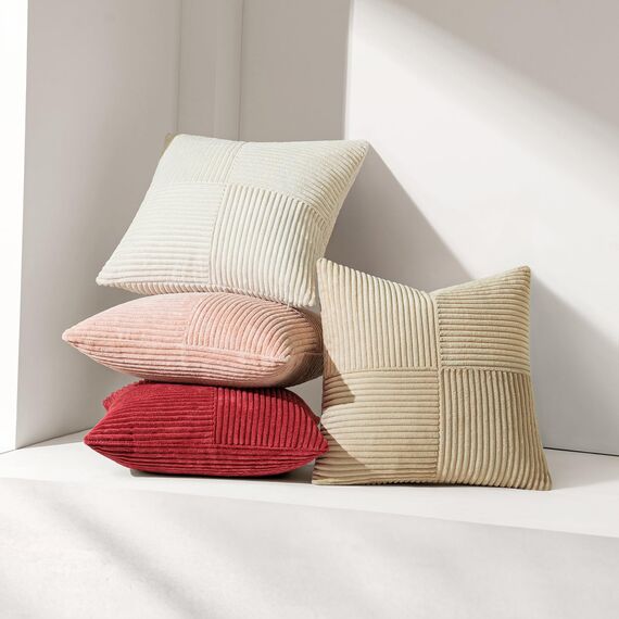 MIULEE 2er Set Kissenbezug 40x40cm Rose Kissenhülle Kissenbezüge Sofakissen Dekokissen Boho Couchkissen Kord Dekorative Zierkissenbezug für Sofa