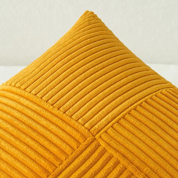 MIULEE 2er Set Herbst Kissenbezug 30x50cm Gelb Kissenhülle Kissenbezüge Sofakissen Dekokissen Boho Couchkissen Kord Dekorative Zierkissenbezug für Sofa