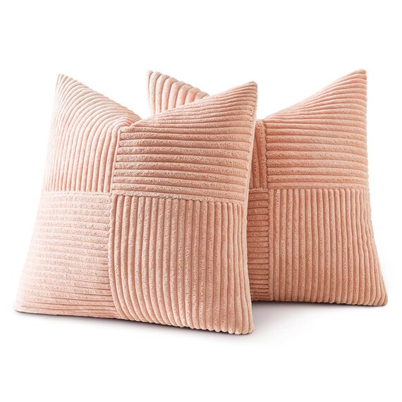 MIULEE 2er Set Kissenbezug 45x45cm Rose Kissenhülle Kissenbezüge Sofakissen Dekokissen Boho Couchkissen Kord Dekorative Zierkissenbezug für Sofa