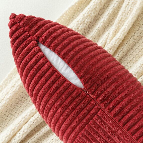 MIULEE 2er Set Kissenbezug 50x50cm Weinrot Kissenhülle Kissenbezüge Sofakissen Dekokissen Boho Couchkissen Kord Dekorative Zierkissenbezug für Sofa