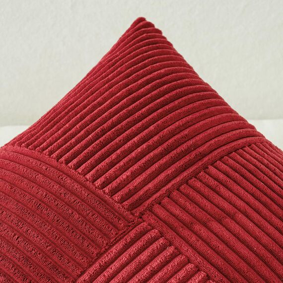 MIULEE 2er Set Kissenbezug 50x50cm Weinrot Kissenhülle Kissenbezüge Sofakissen Dekokissen Boho Couchkissen Kord Dekorative Zierkissenbezug für Sofa