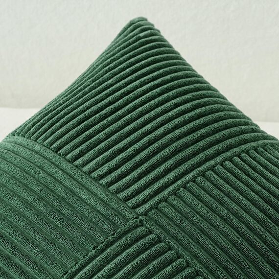 MIULEE 2er Set Kissenbezug 30x50cm Dunkelgrün Kissenhülle Kissenbezüge Sofakissen Dekokissen Boho Couchkissen Kord Dekorative Zierkissenbezug für Sofa