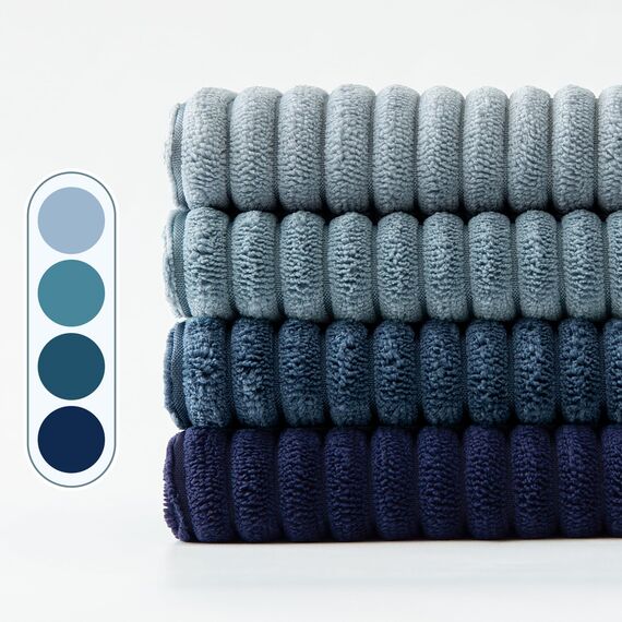 EMEMA Kissenbezug 50x50 cm Kordsamt Kissenbezüge 4er Set Dekokissen Sofakissen Kord Kissenhülle Zierkissenbezug Dekorative Cord Kissen Weiche für Sofa Wohnzimmer Schlafzimmer Dunkelblau Serie