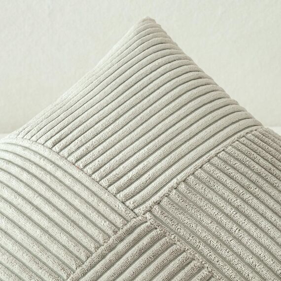 MIULEE 2er Set Kissenbezug 40x80cm Hellgrau Kissenhülle Kissenbezüge Sofakissen Dekokissen Boho Couchkissen Kord Dekorative Zierkissenbezug für Sofa