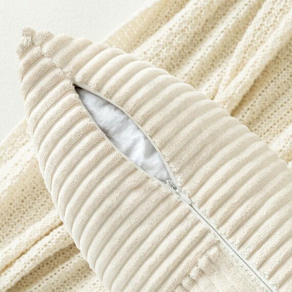 MIULEE 2er Set Kissenbezug 45x45cm Beige Kissenhülle Kissenbezüge Sofakissen Dekokissen Boho Couchkissen Kord Dekorative Zierkissenbezug für Sofa