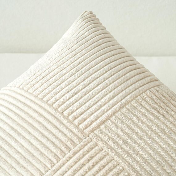 MIULEE 2er Set Kissenbezug 40x80cm Beige Kissenhülle Kissenbezüge Sofakissen Dekokissen Boho Couchkissen Kord Dekorative Zierkissenbezug für Sofa