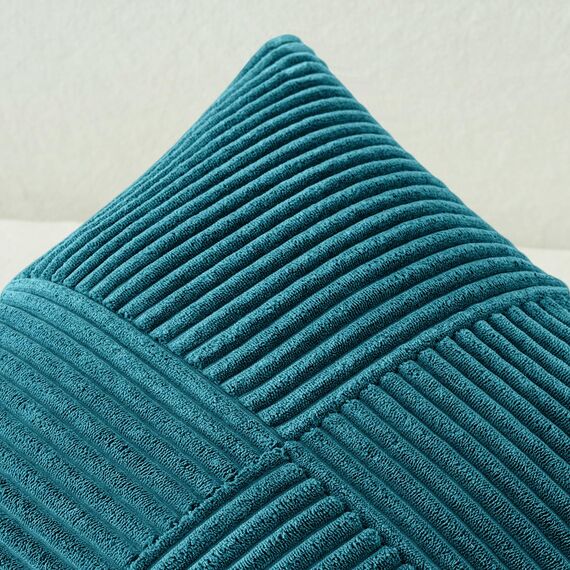 MIULEE 2er Set Kissenbezug 40x40cm See-Blau Kissenhülle Kissenbezüge Sofakissen Dekokissen Boho Couchkissen Kord Dekorative Zierkissenbezug für Sofa