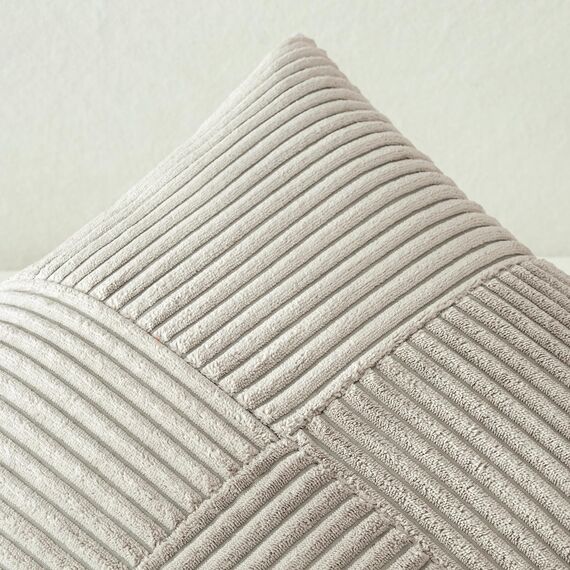 MIULEE 2er Set Kissenbezug 40x60cm Hellgrau Kissenhülle Kissenbezüge Sofakissen Dekokissen Boho Couchkissen Kord Dekorative Zierkissenbezug für Sofa