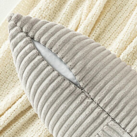 MIULEE 2er Set Kissenbezug 45x45cm Hellgrau Kissenhülle Kissenbezüge Sofakissen Dekokissen Boho Couchkissen Kord Dekorative Zierkissenbezug für Sofa