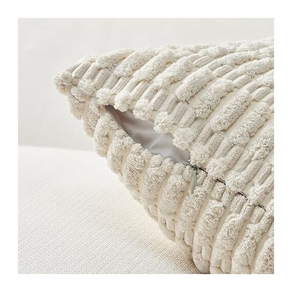 Topfinel Kissenbezug 50x50cm Kordsamt Kissenbezüge Beigegrau Kissenhülle 4er Set Dekokissenbezug Sofakissen Dekokissen deko für Sofa Schlafzimmer Wohnzimmer Balkon Kinder lauschig Farbverlauf