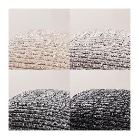 Topfinel Kissenbezug 50x50cm Kordsamt Kissenbezüge Beigegrau Kissenhülle 4er Set Dekokissenbezug Sofakissen Dekokissen deko für Sofa Schlafzimmer Wohnzimmer Balkon Kinder lauschig Farbverlauf