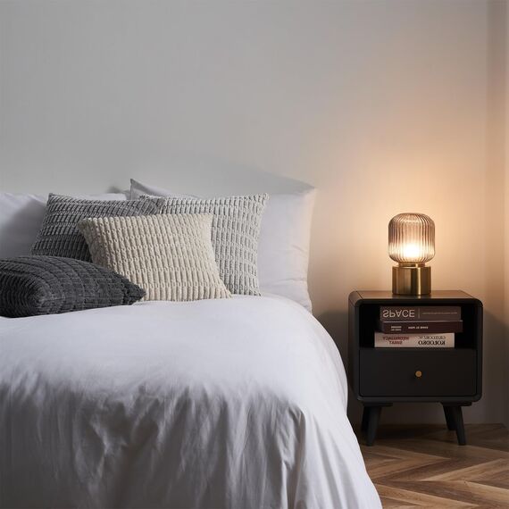 Topfinel 4er Set Kissenbezug 60x60 cm Grau - Kordsamt Dekokissen für Sofa Schlafzimmer & Wohnzimmer - Flauschige Kissenhülle in Kinderzimmer - Dekorativ und Weich