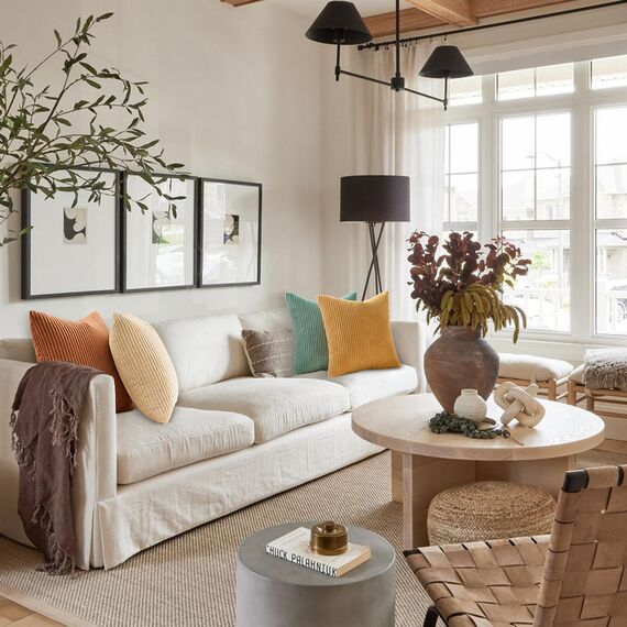 Topfinel Kissenbezug 40x40 cm Orange Blau 4er Set Kordsamt Kissenbezüge Kissenhülle Dekokissenbezug Sofakissen Dekokissen deko für Sofa Schlafzimmer Wohnzimmer Balkon Kinder Flauschig Farbverlauf