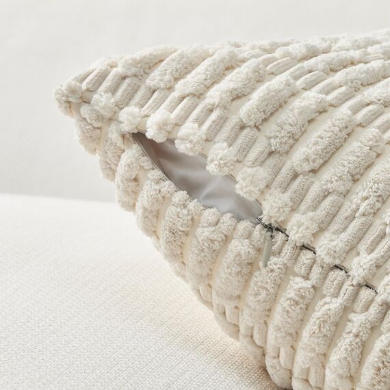 Topfinel 4er Set Kissenbezug 35x35 cm Grau - Kordsamt Dekokissen für Sofa Schlafzimmer & Wohnzimmer - Flauschige Kissenhülle in Kinderzimmer - Dekorativ und Weich