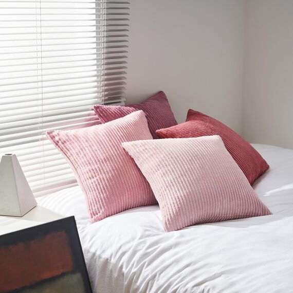 Topfinel Kissenbezug 45x45 cm rosa 4er Set Kordsamt Kissenbezüge Kissenhülle Dekokissenbezug sofakissen dekokissen deko für Sofa Schlafzimmer Wohnzimmer Balkon Kinder flauschig Farbverlauf