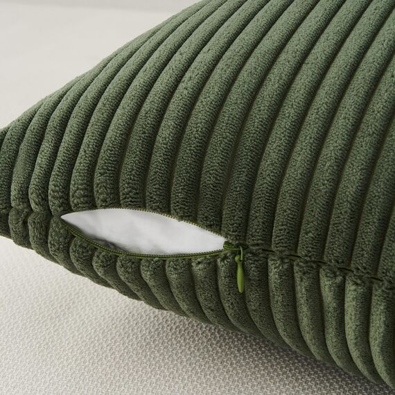 Topfinel 60x60 Kissenbezug Hellgrüne 4er Set Kordsamt Kissenbezüge Kissenhülle Dekokissenbezug Sofakissen Dekokissen Deko für Sofa Schlafzimmer Wohnzimmer Balkon Kinder flauschig Farbverlauf