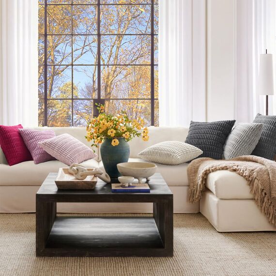 Topfinel Boho Kissenbezug 50x50 cm grau 4er Set Kordsamt Kissenbezüge Kissenhülle sofakissen dekokissen deko für Sofa Schlafzimmer Wohnzimmer Kinder flauschig Farbverlauf